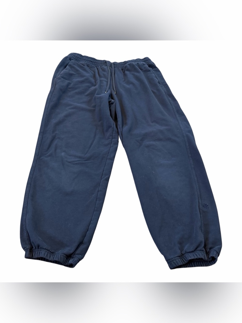 Athleta Mid Rise Jogger Sweatpants Womens Size Medium Blue Pockets Casual Gym